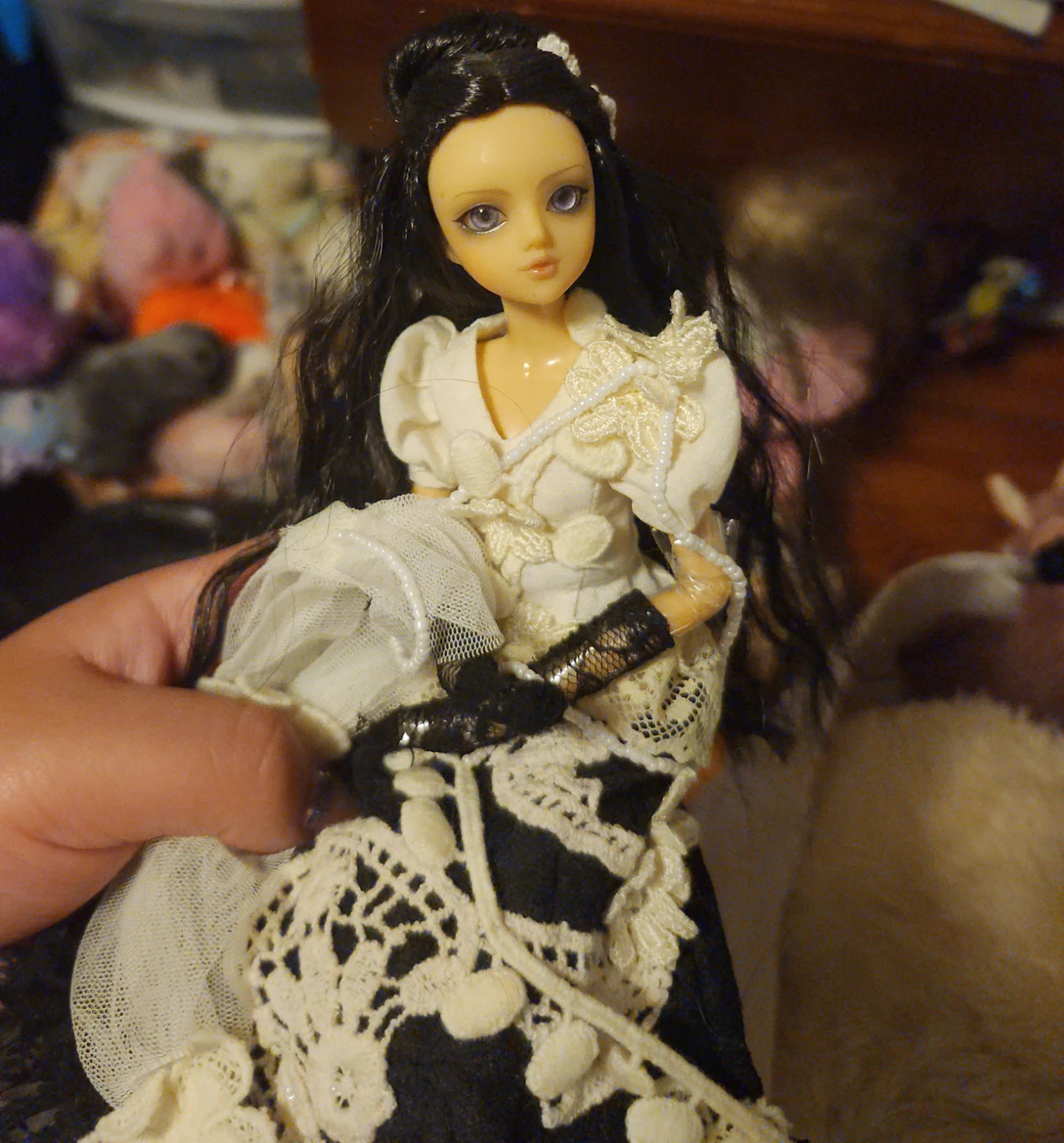Ball Jointed Doll with Black Hair