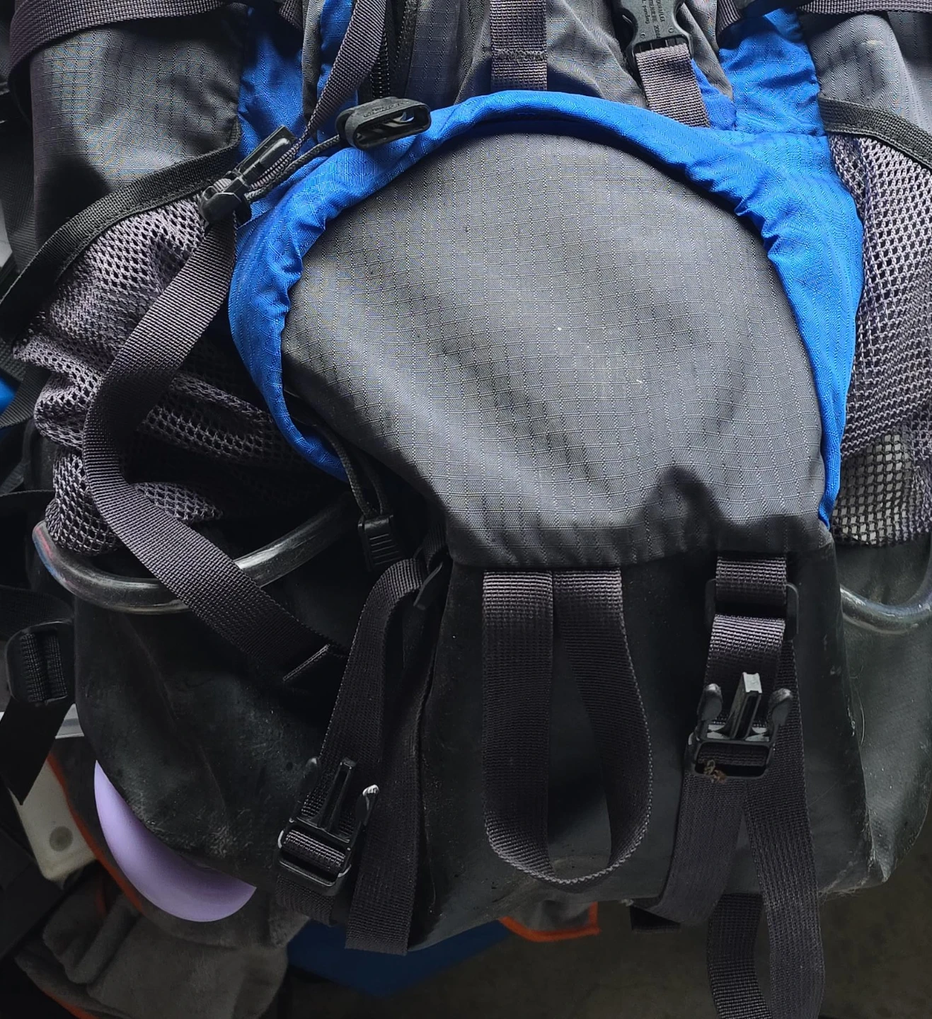 Grey and Blue Hiking Backpack