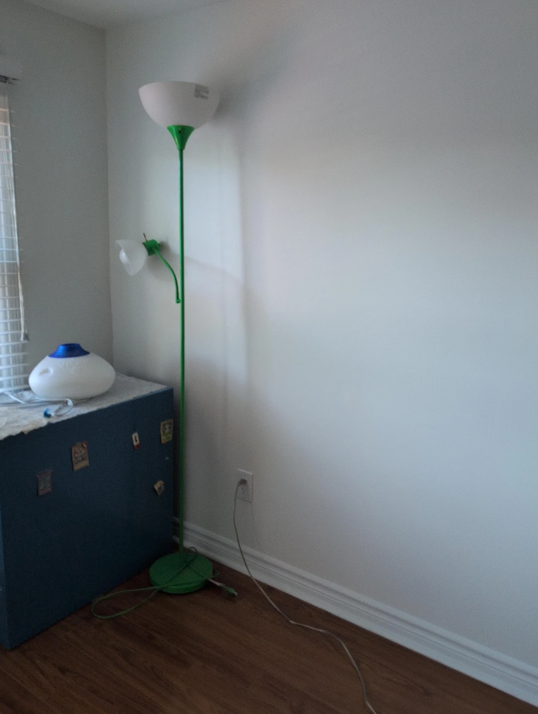 Green Floor Lamp with Adjustable Reading Light