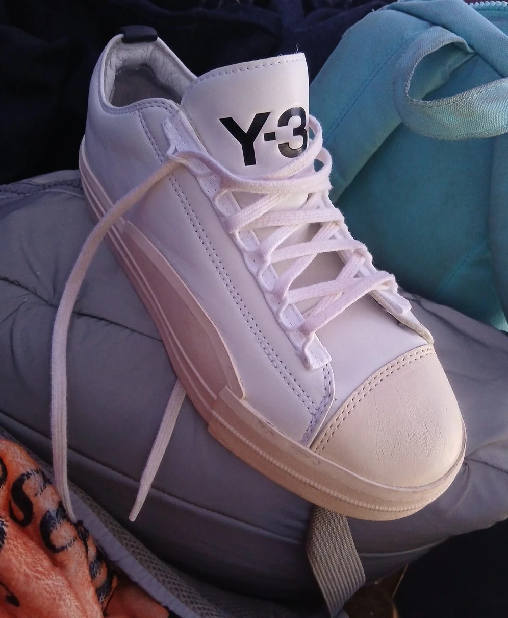 Y-3 White Leather Sneakers