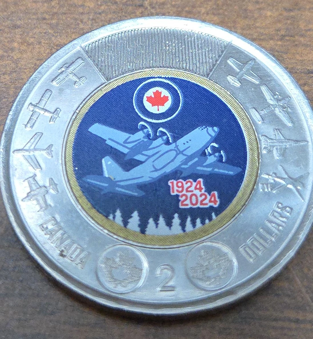 Canada 1924-2024 RCAF DHC-3 Otter Bi-Plane $2 Coin!!