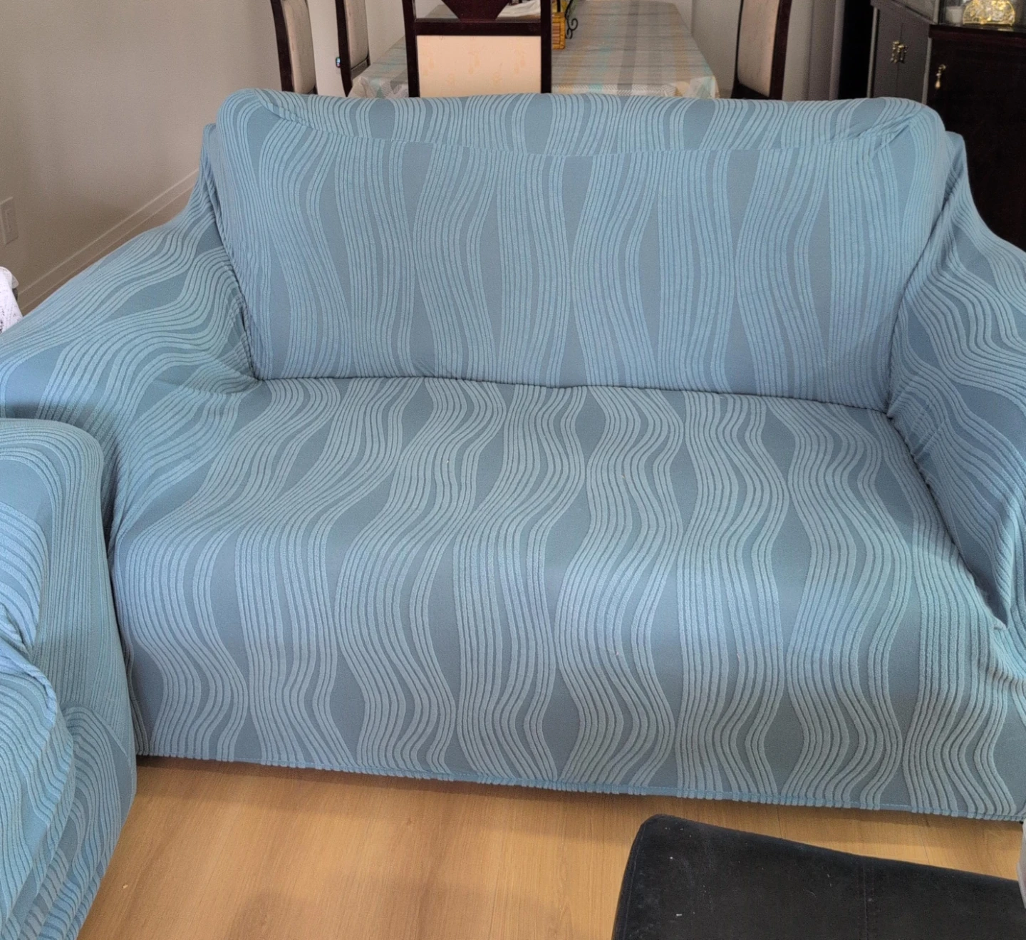 Light Blue Patterned Sofa Cover $20 each