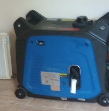 Blue and Black Portable Generator