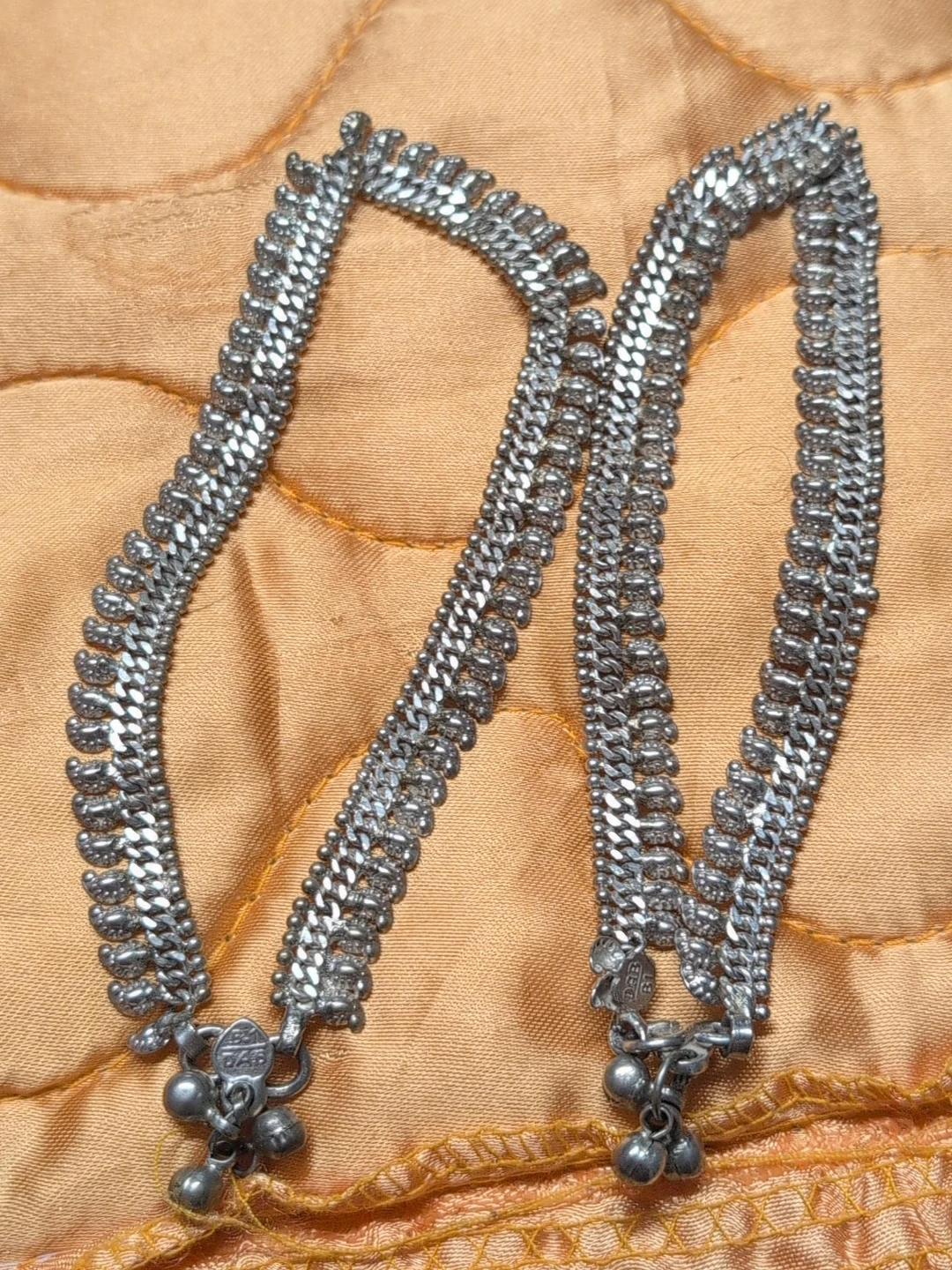 Silver Anklets with Bells