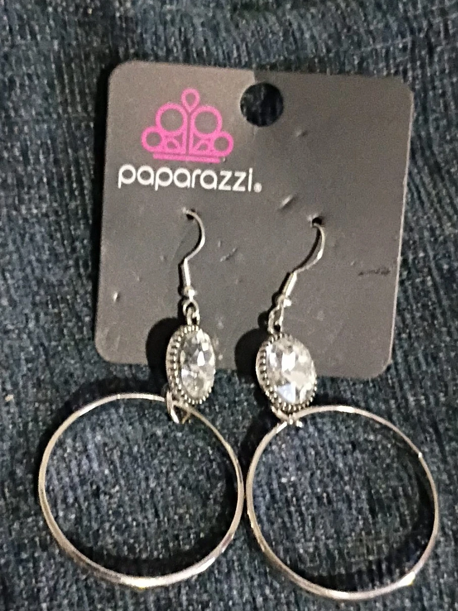 Paparazzi Hoop Earrings with Clear Stones