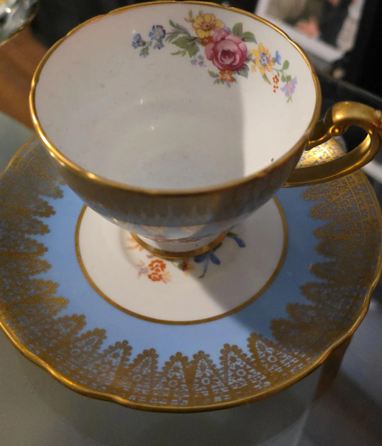 Vintage Floral Teacup and Saucer Set