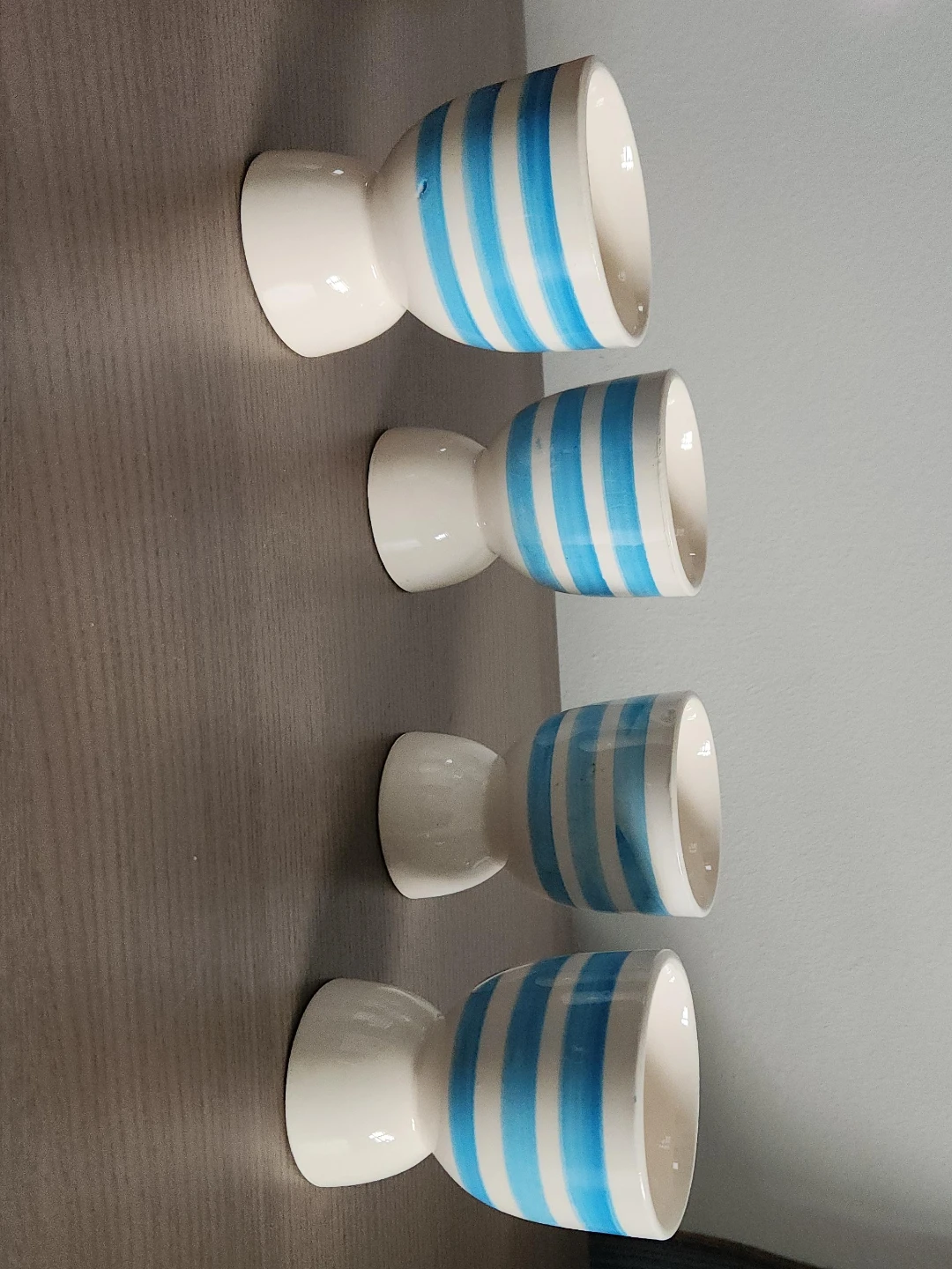 Set of 4 Striped Egg Cups