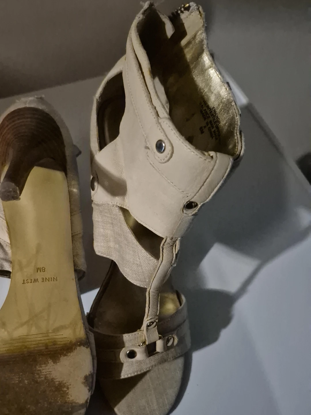 Nine West Women's Tan Gladiator Heels - Size 8
