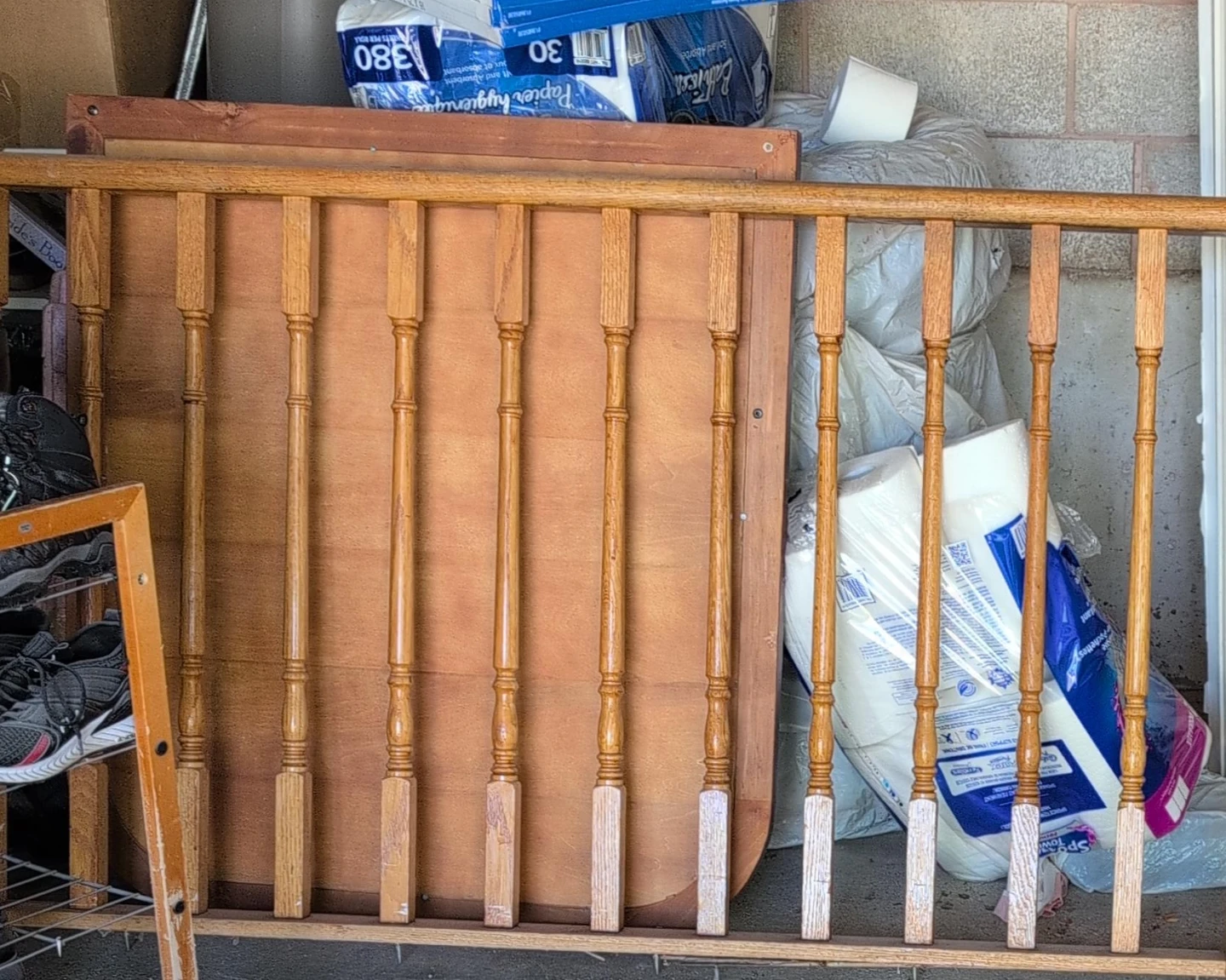 Wooden Baluster Railing Section