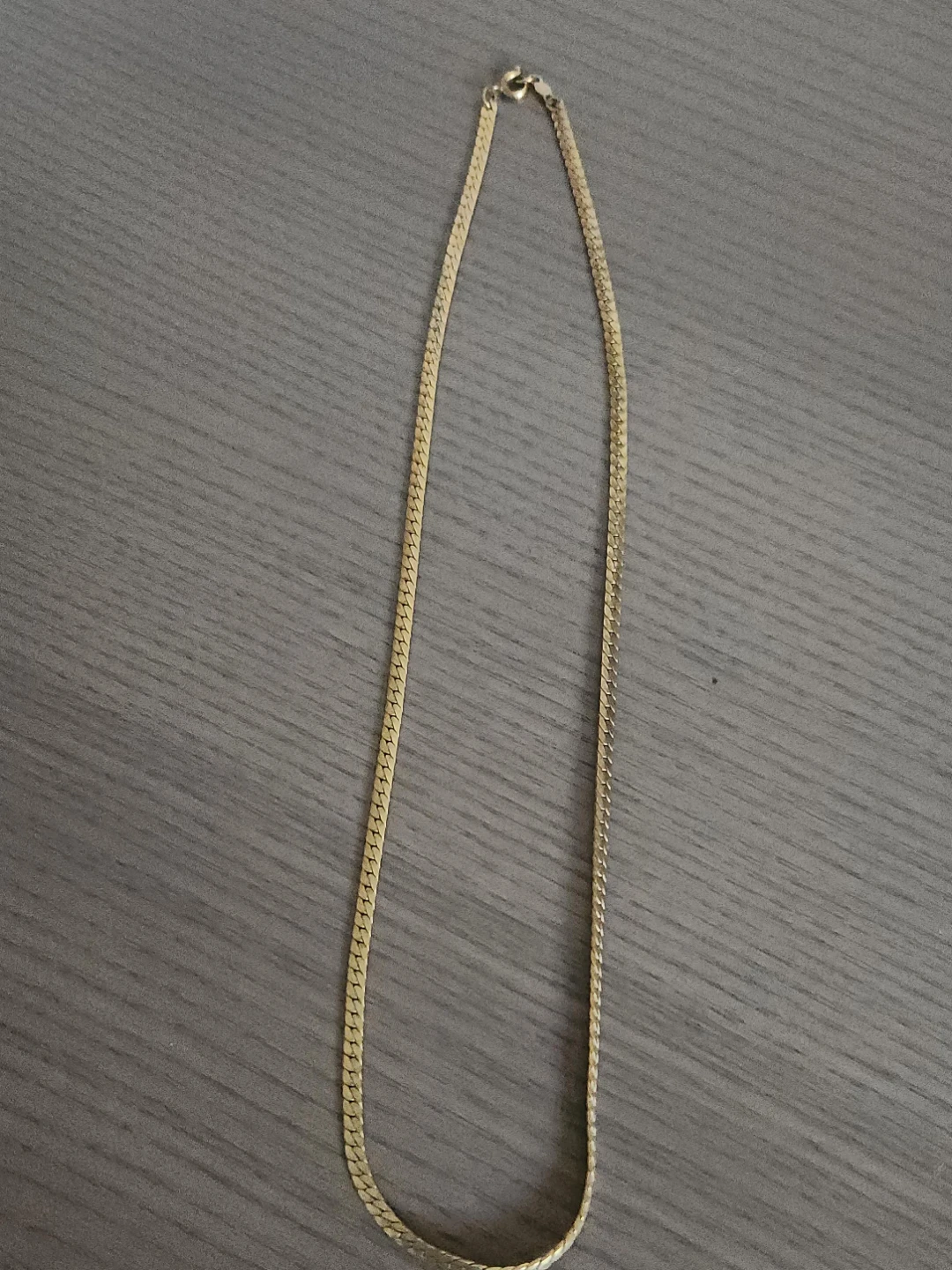 Gold Herringbone Chain Necklace