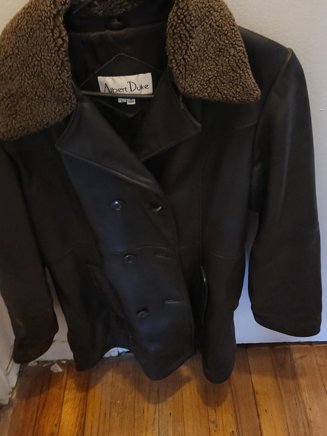 Albert Duke Women's Faux Shearling Lined Leather Jacket Size 12