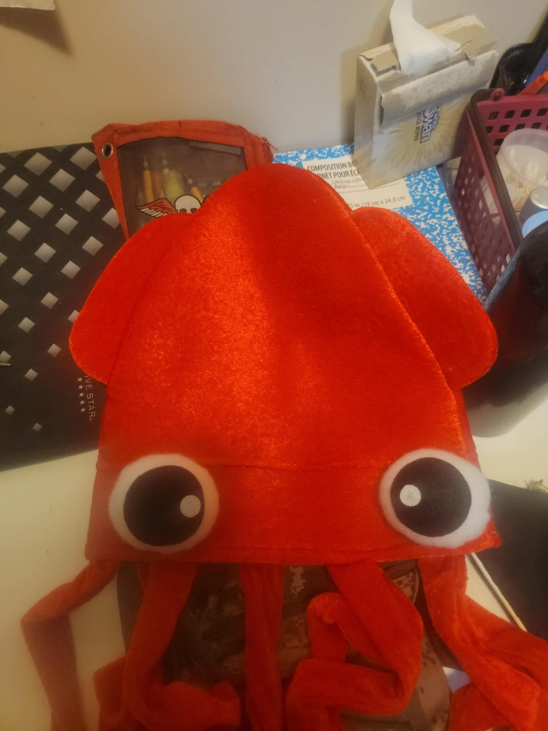Red Squid Hat with Tentacles