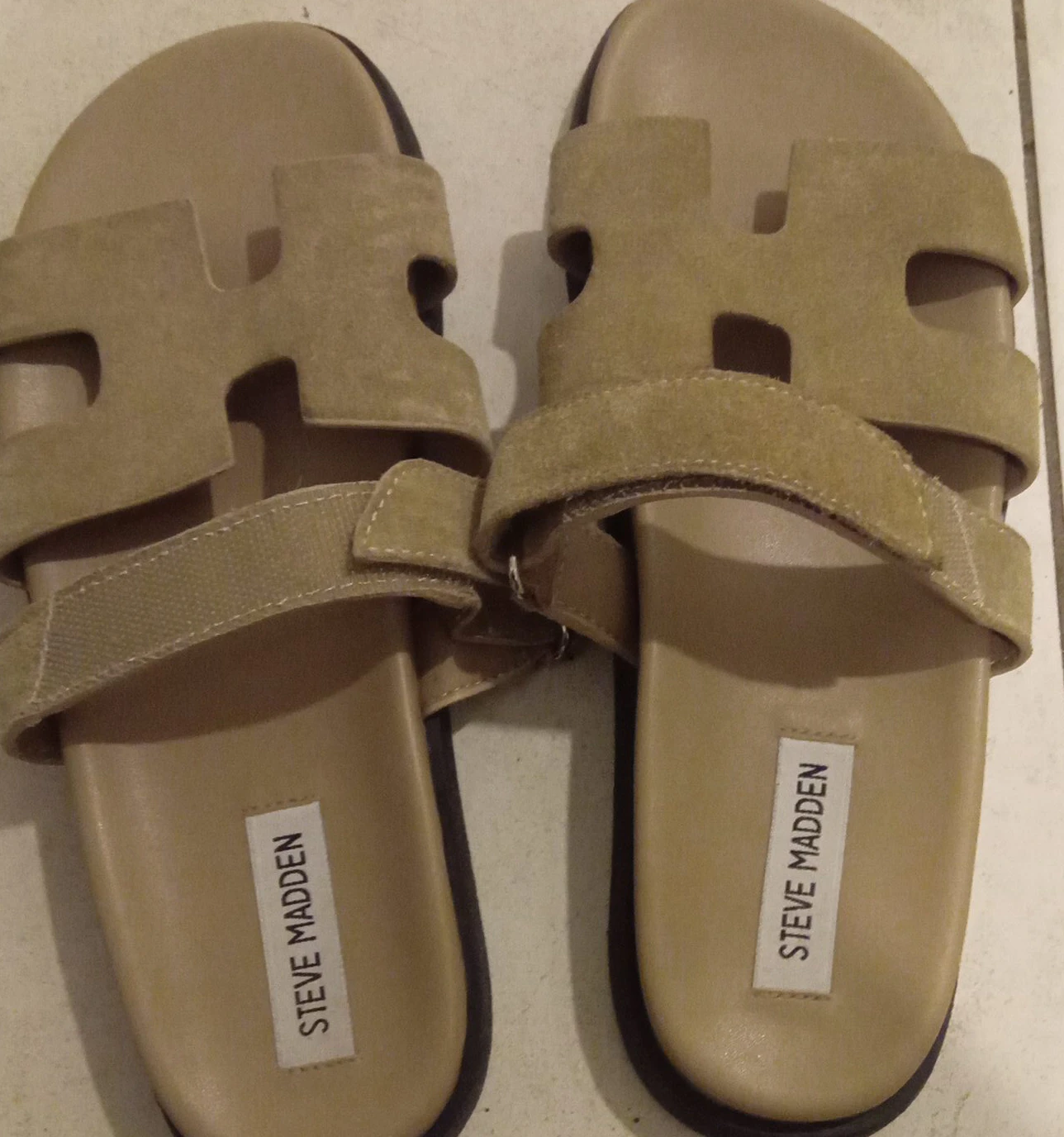 Steve Madden Women's Tan Suede Slides