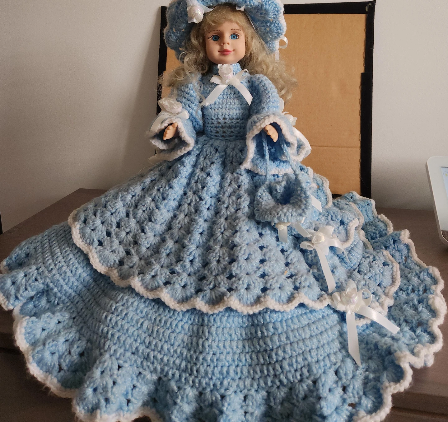 Blue Crochet Dress Doll