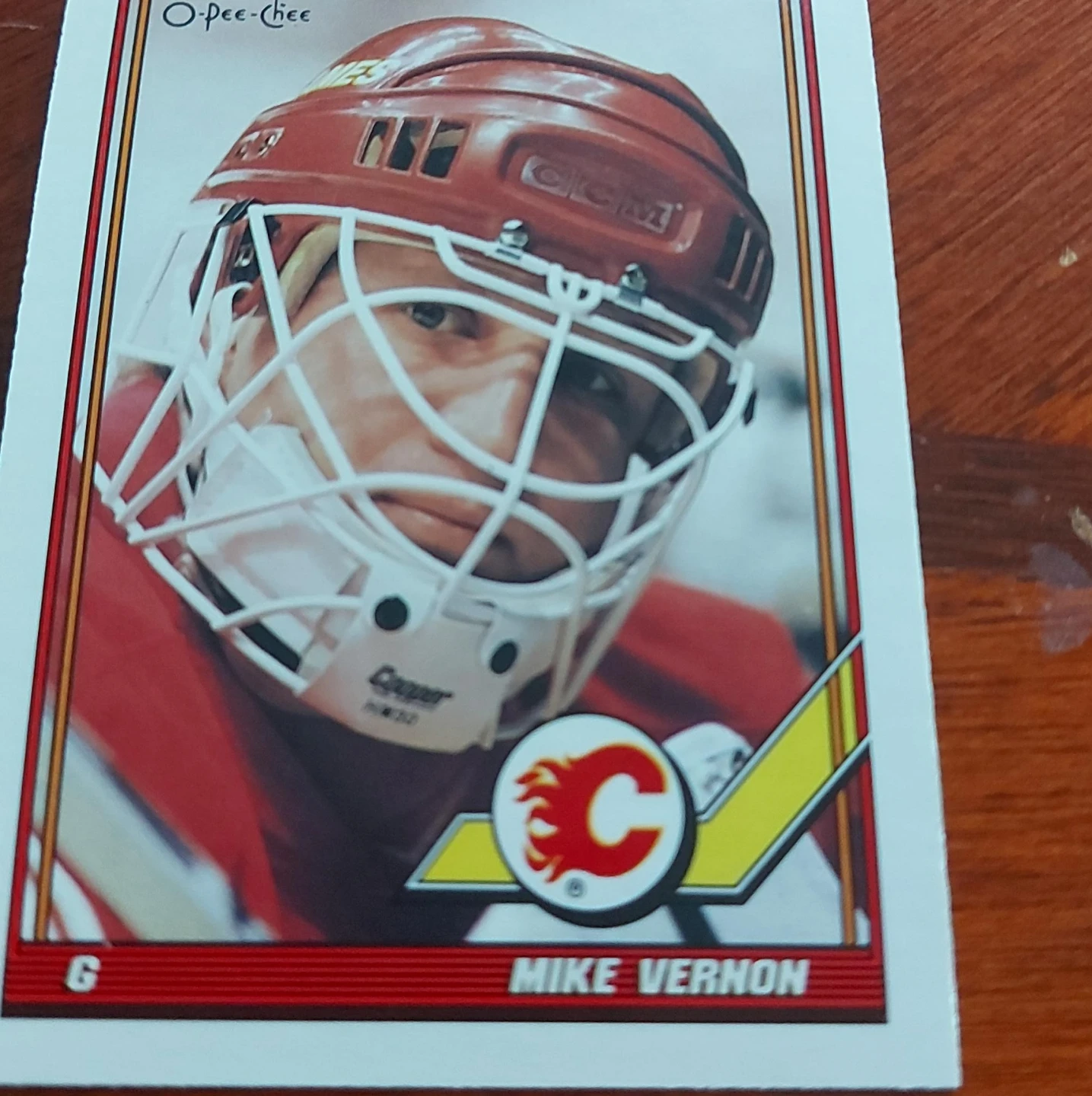 1990-91 O-Pee-Chee Mike Vernon Hockey Card