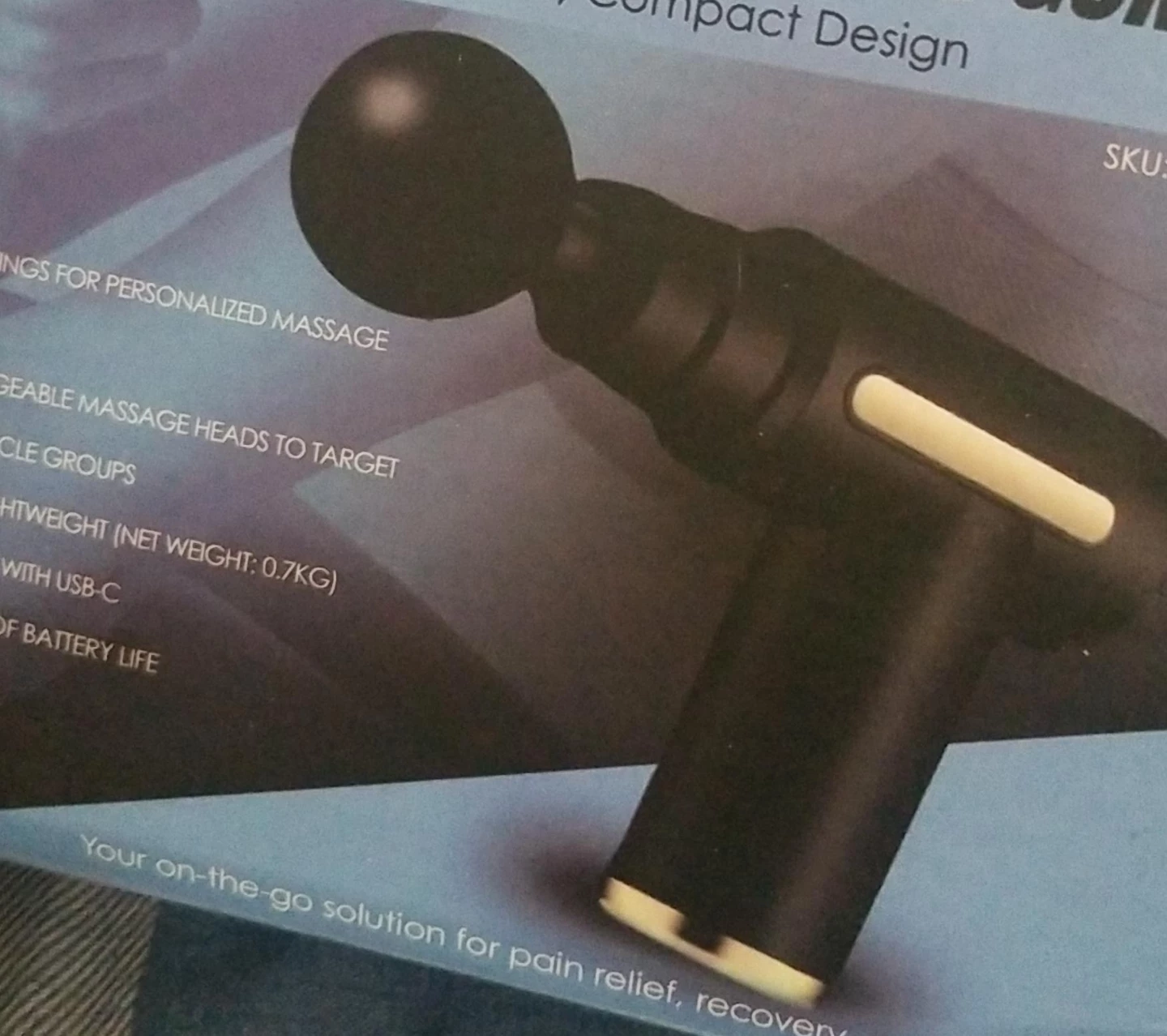 Black Massage Gun with USB-C Charging