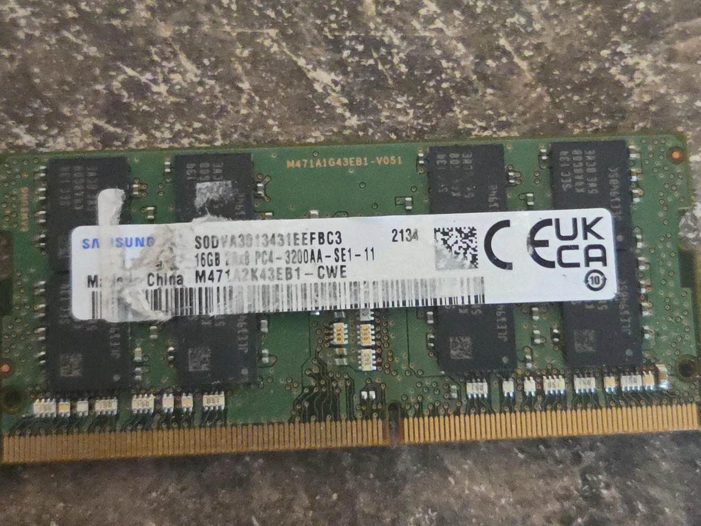 Samsung 16GB DDR4 RAM SODIMM PC4-3200AA