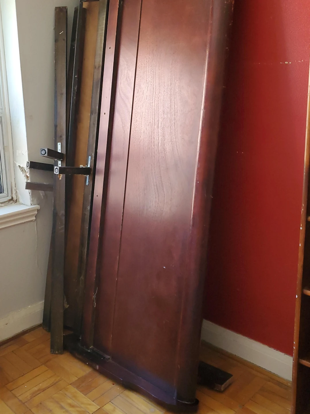 Cherry Real Wooden King Size Sled Bed Frame