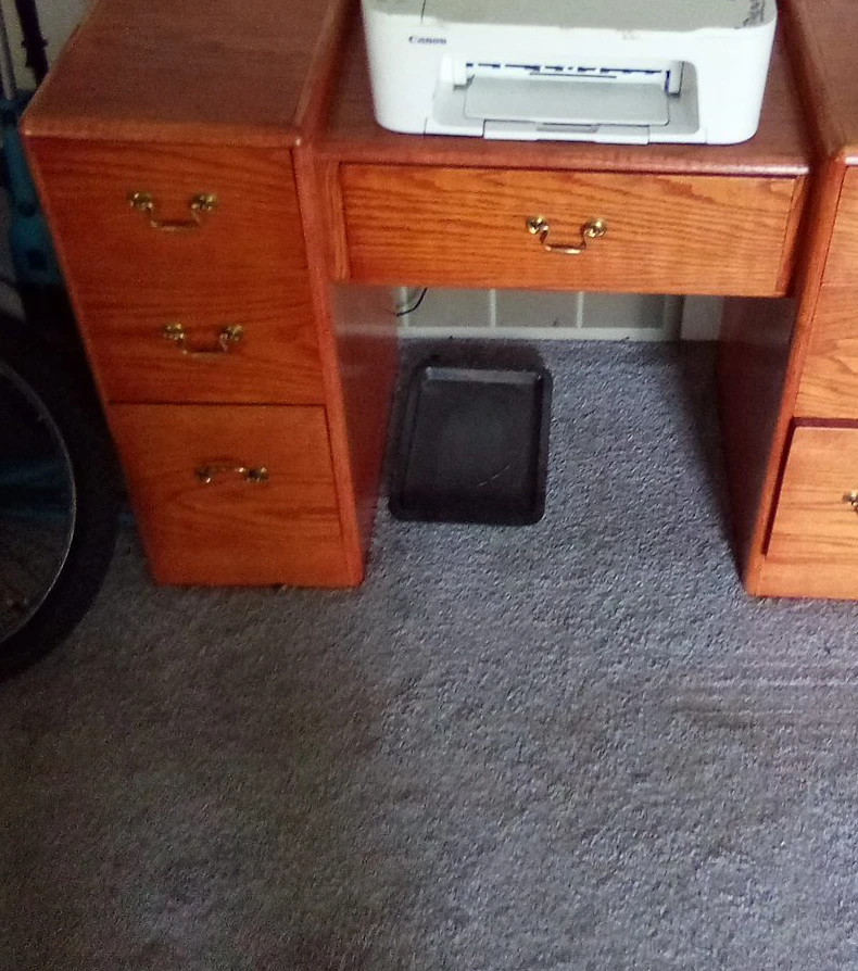 Wooden Desk with Hutch and Mirror