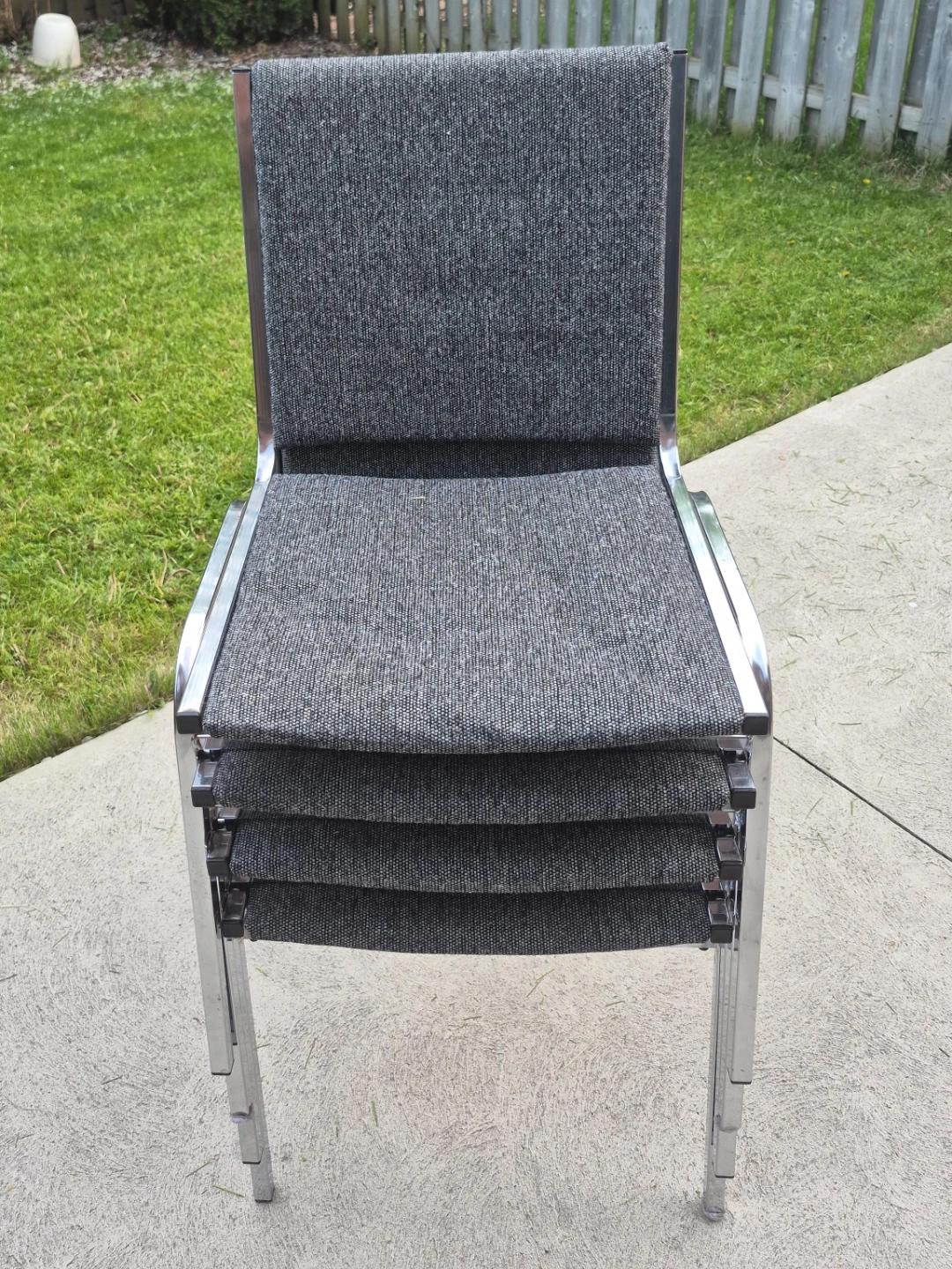 Stackable Upholstered Chairs - Set of 4 - photo 5