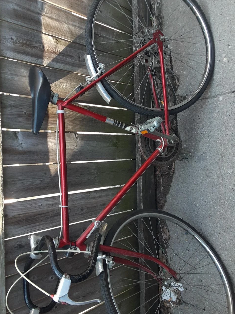 Red road bike