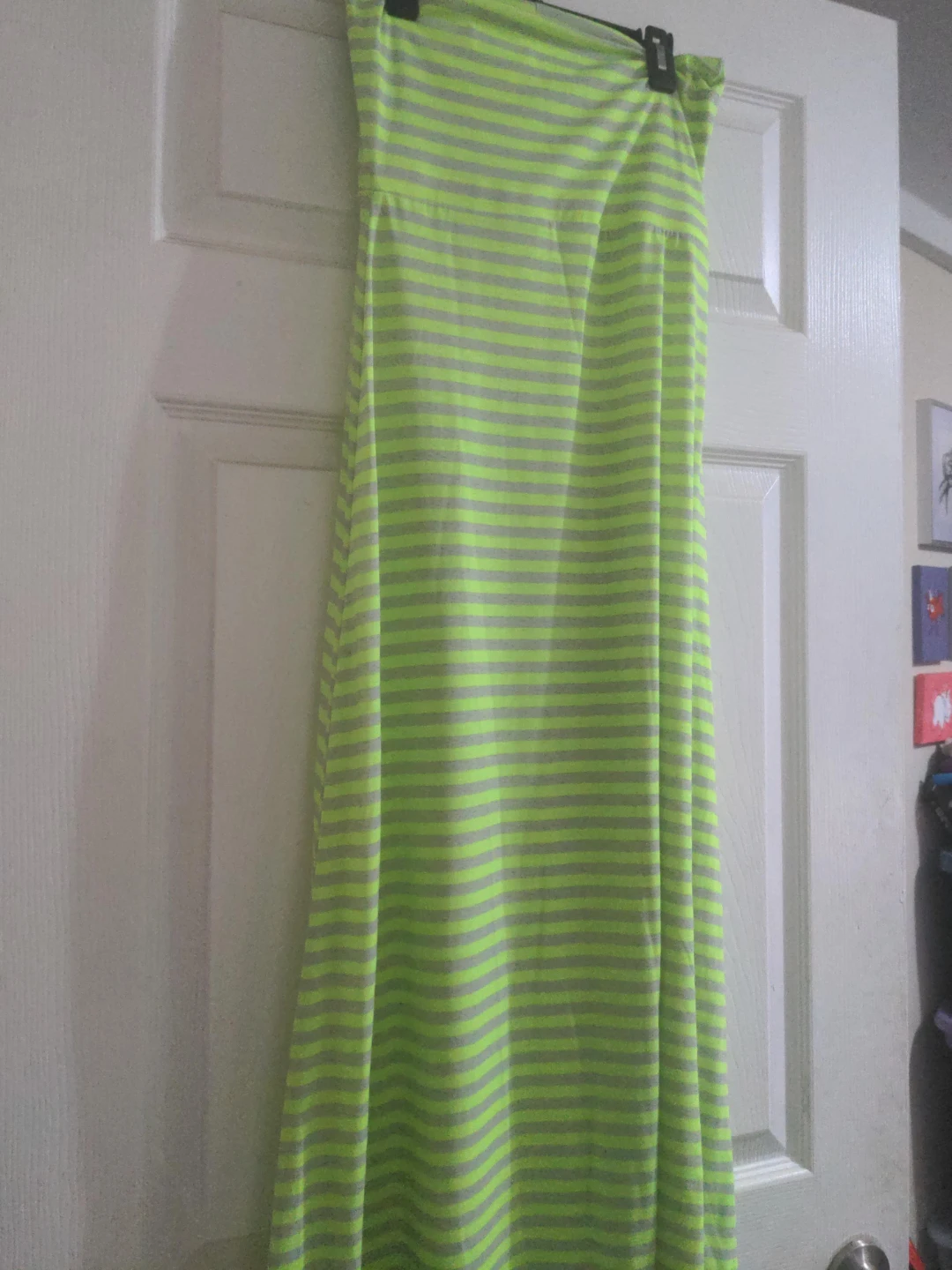Strapless Striped Maxi Dress