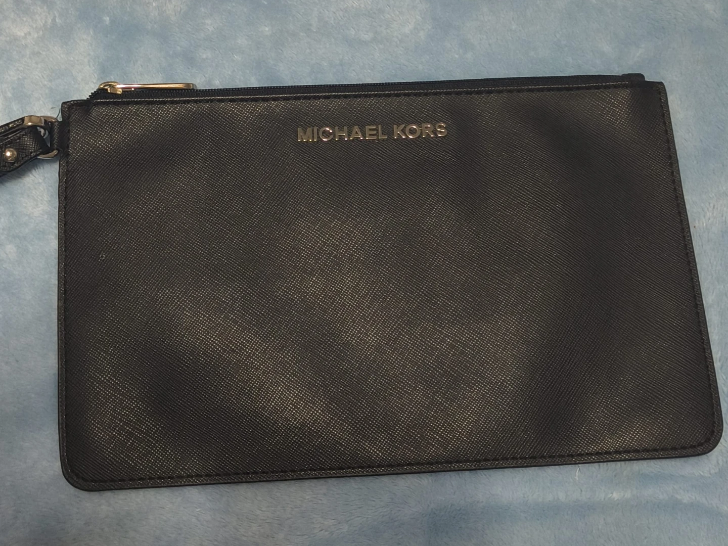 Michael Kors Black Saffiano Leather Wristlet Pouch