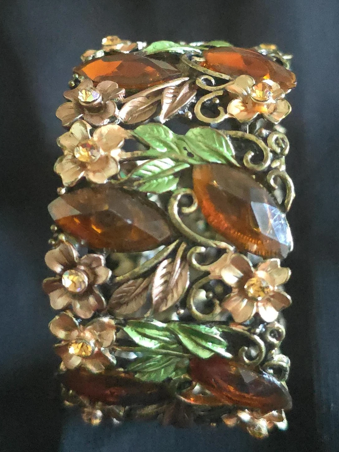 Women's Fashion  Bracelet with Amber-Coloured Jewels