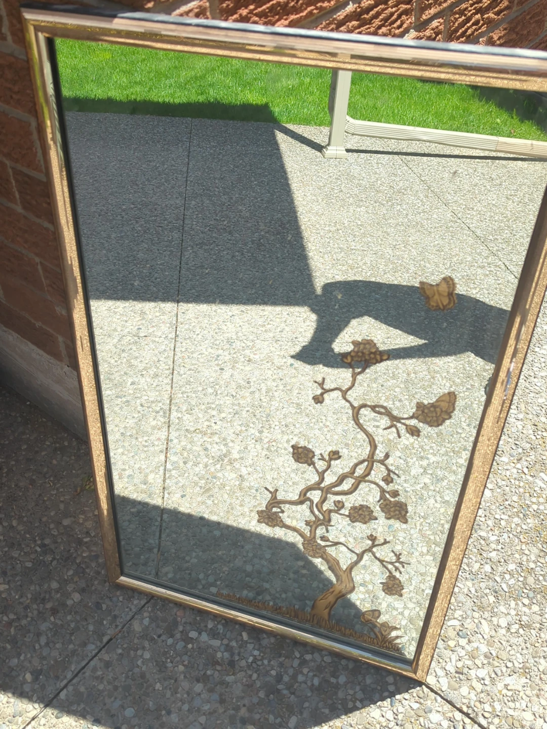 Decorative Wall Mirror with Tree and Butterfly Design