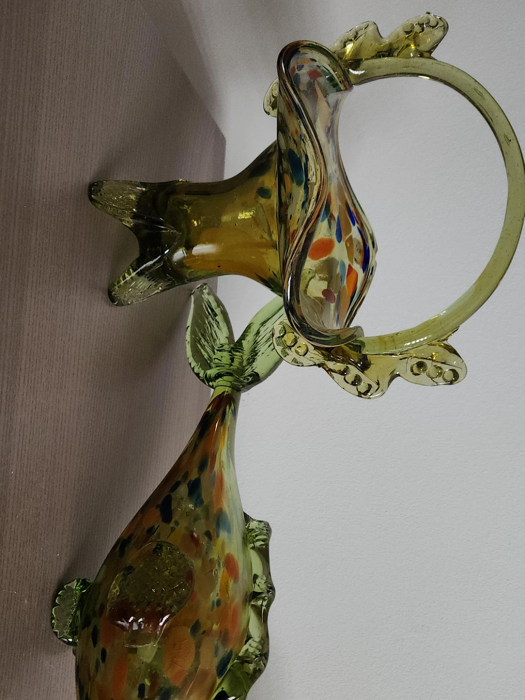 Blown Glass Fish & Basket Decor