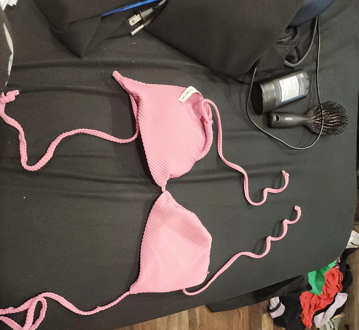 Bluenotes Pink Ribbed Bikini Top Size S/P