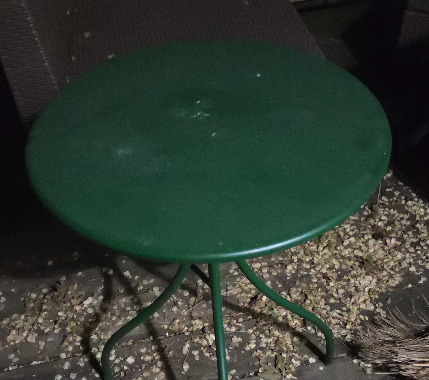 Green Round Metal Bistro Table