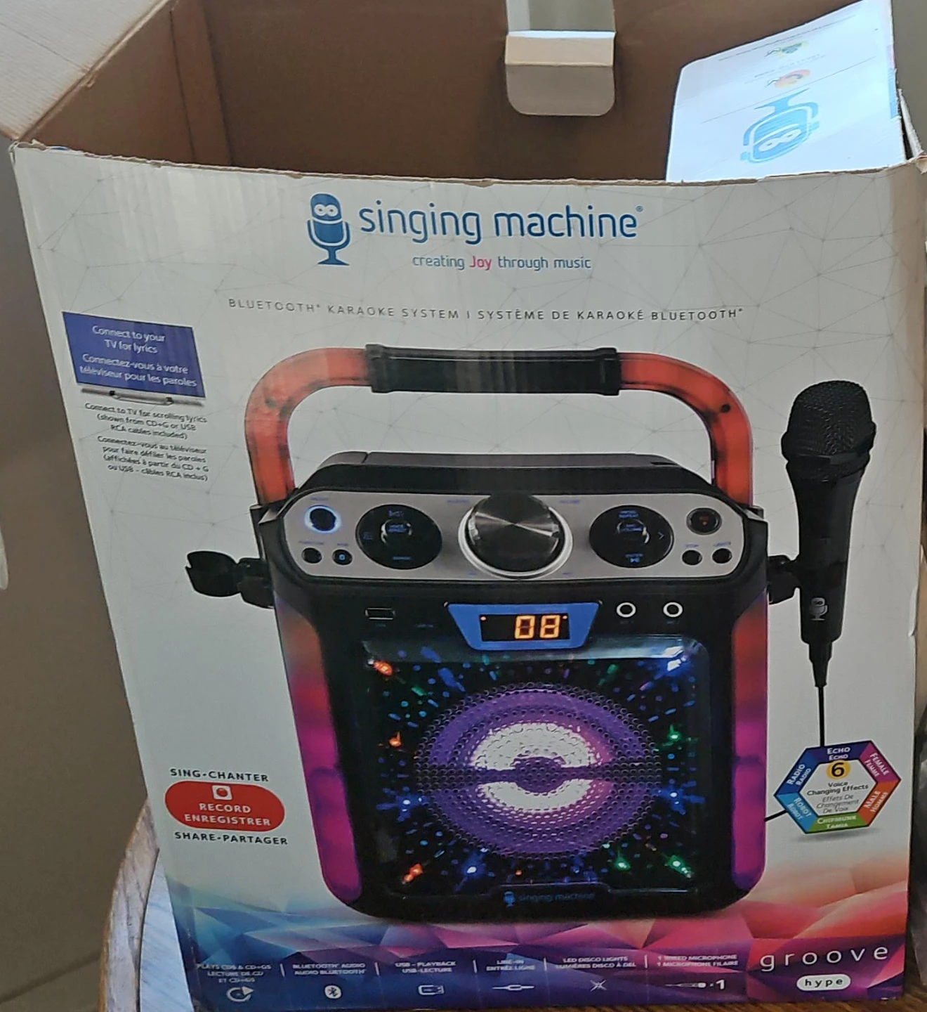 Singing Machine Bluetooth Karaoke System with Microphone