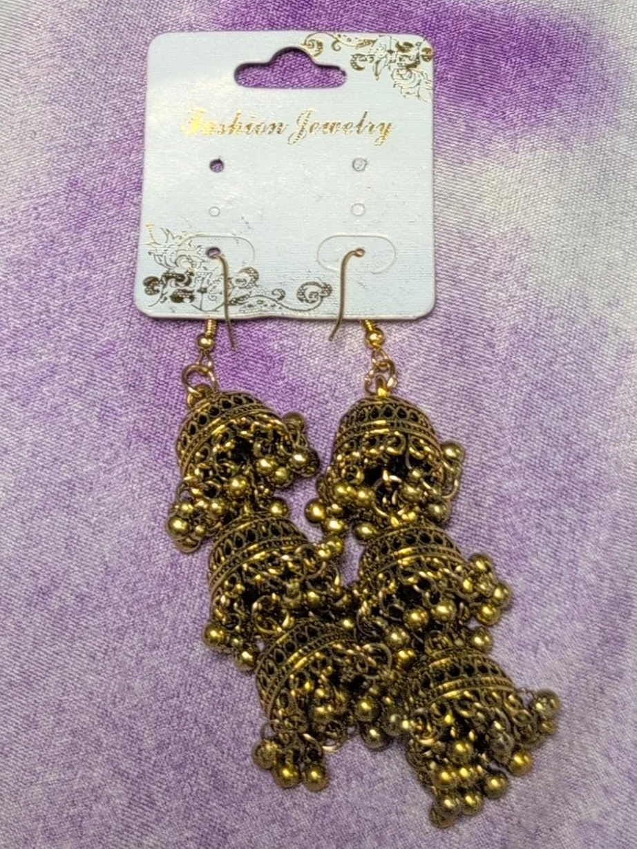 Gold-tone Jhumka Earrings