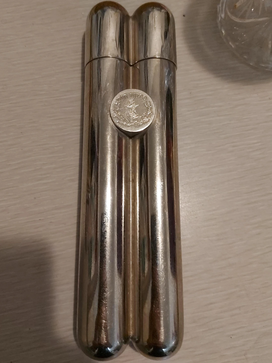 Vintage Silver Plated Double Cigar/flask Case