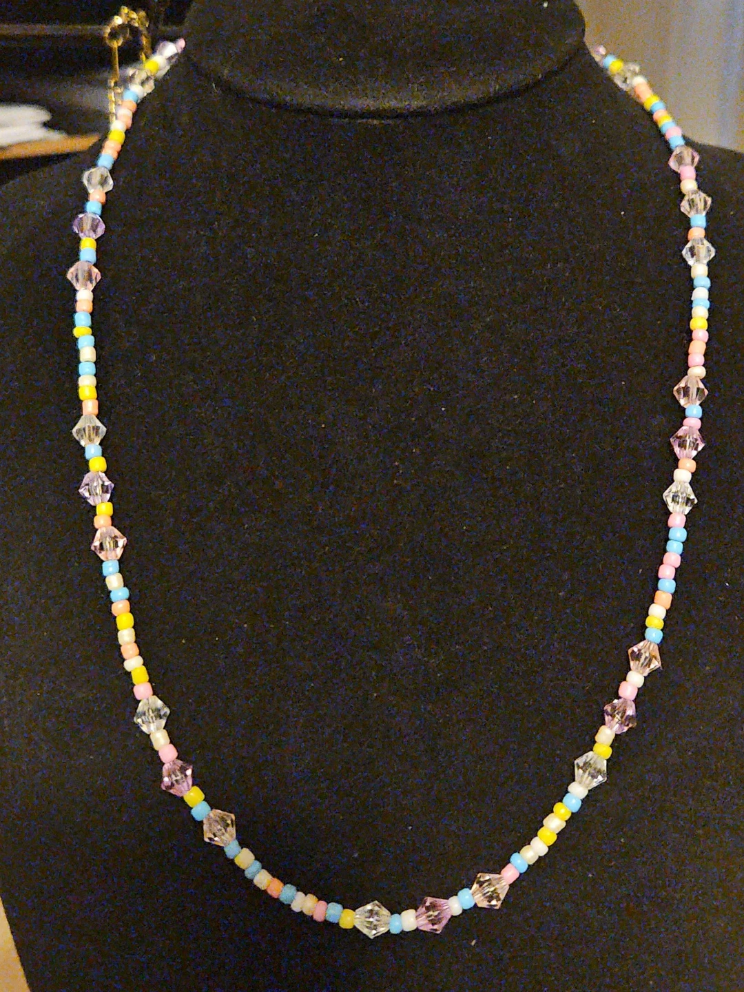 Beaded Necklace with Crystal Accents