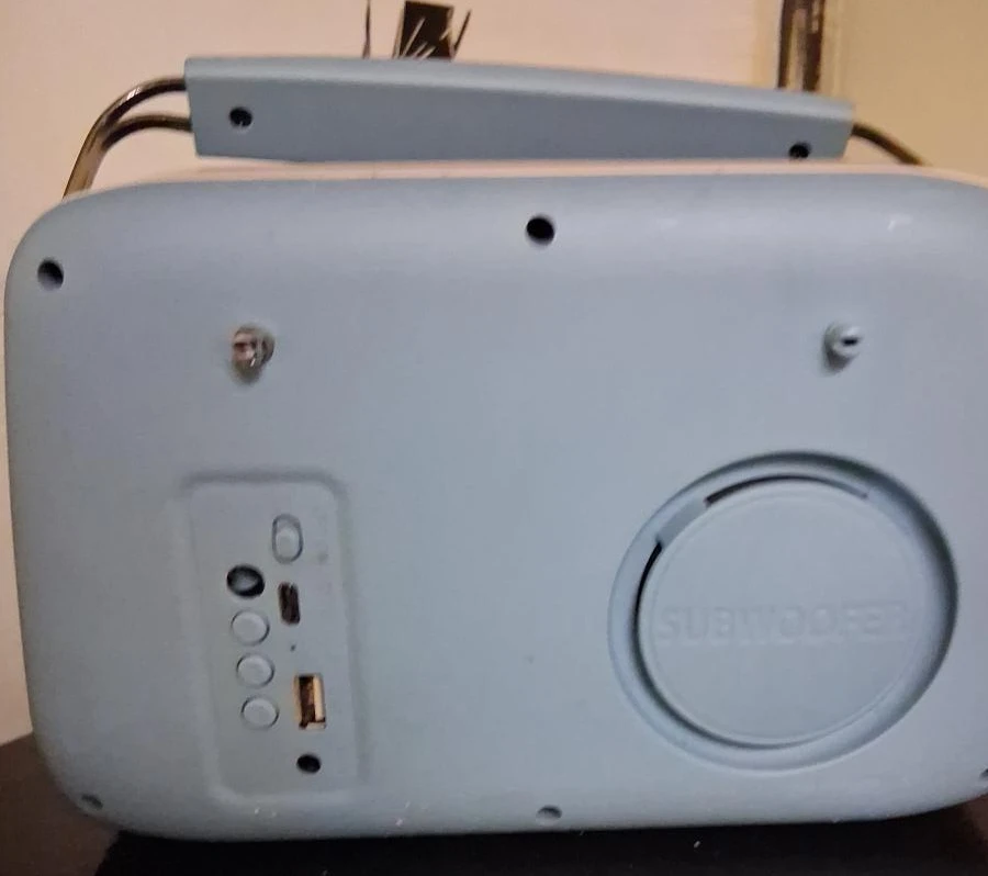 Blue Retro Bluetooth Speaker with FM Radio