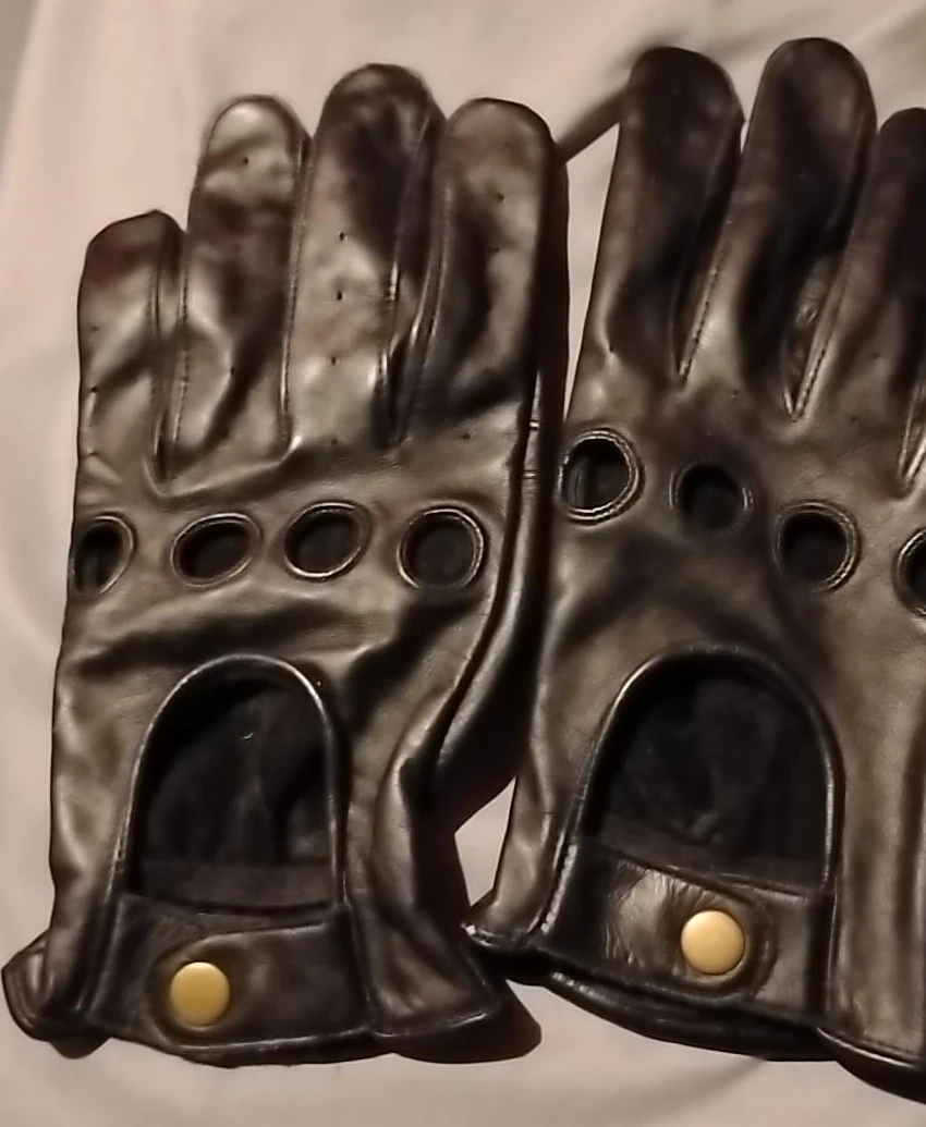 Black Leather Driving Gloves