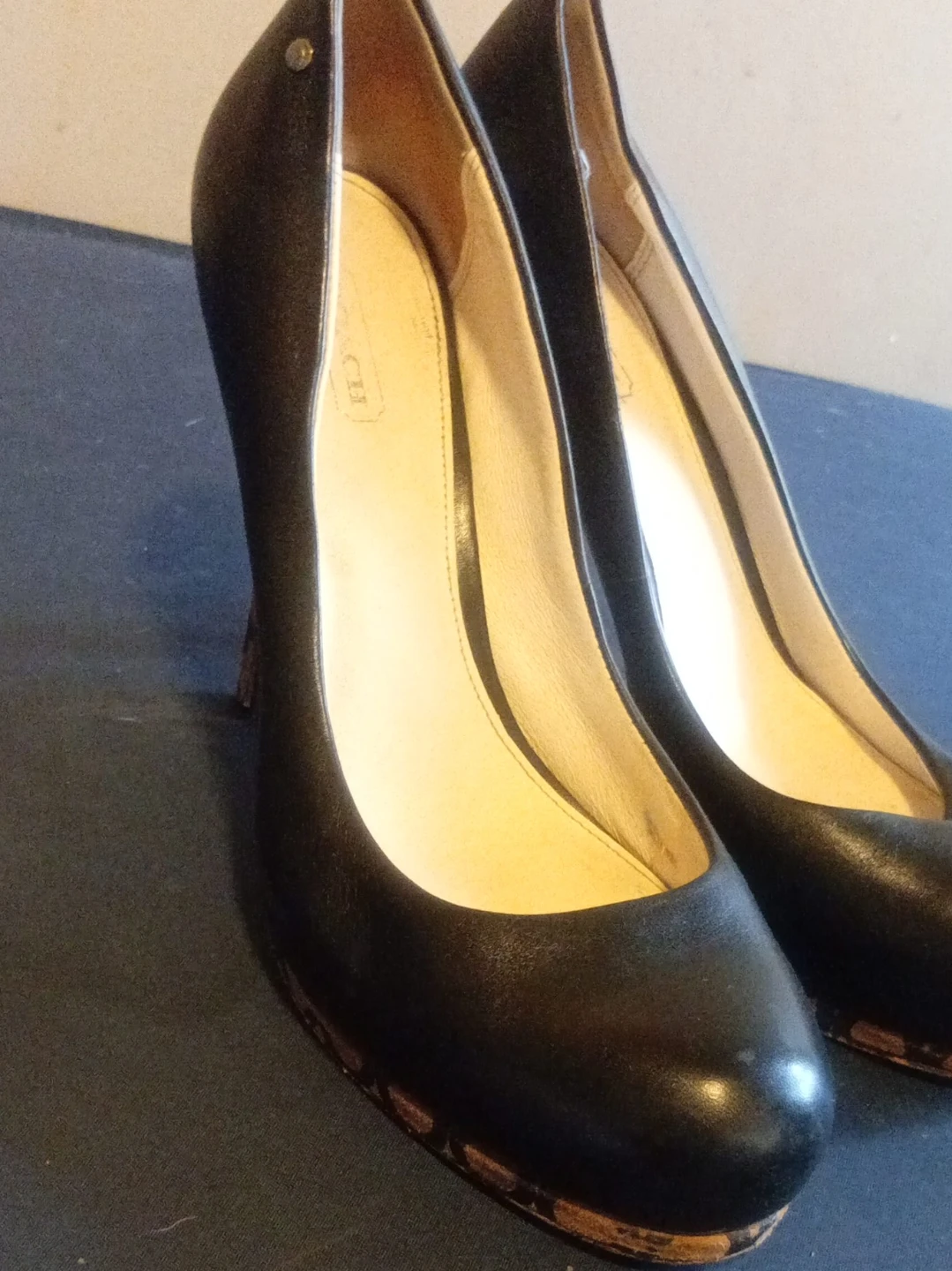 Coach Black Leather Heels