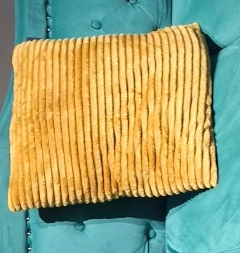 Yellow Corduroy Throw Pillow