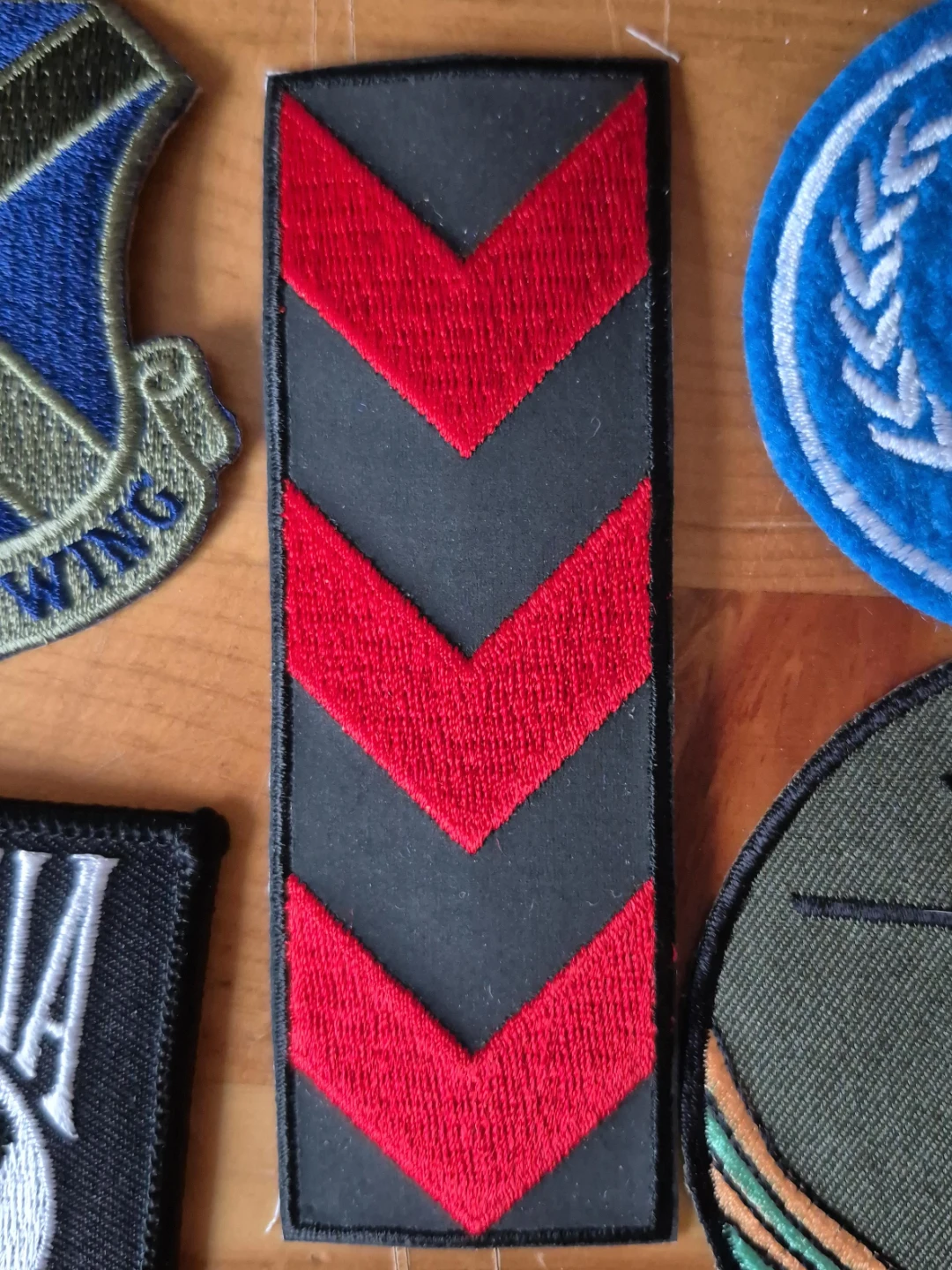 Black and Red Chevron Patch