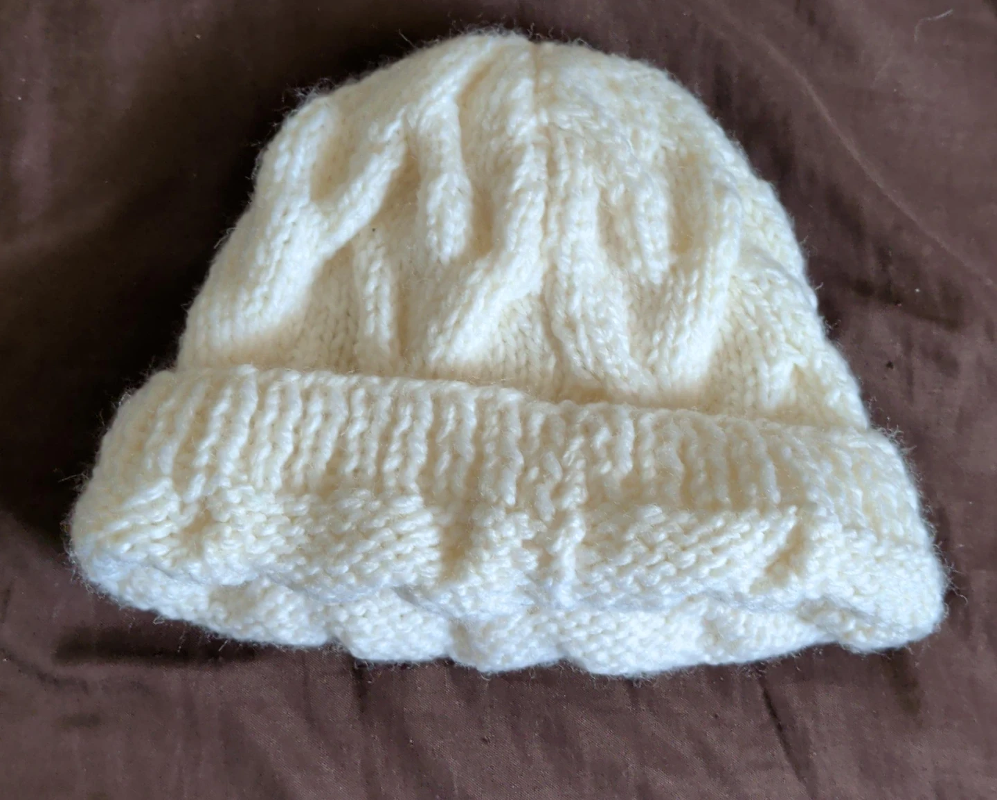 Cream Cable Knit Beanie