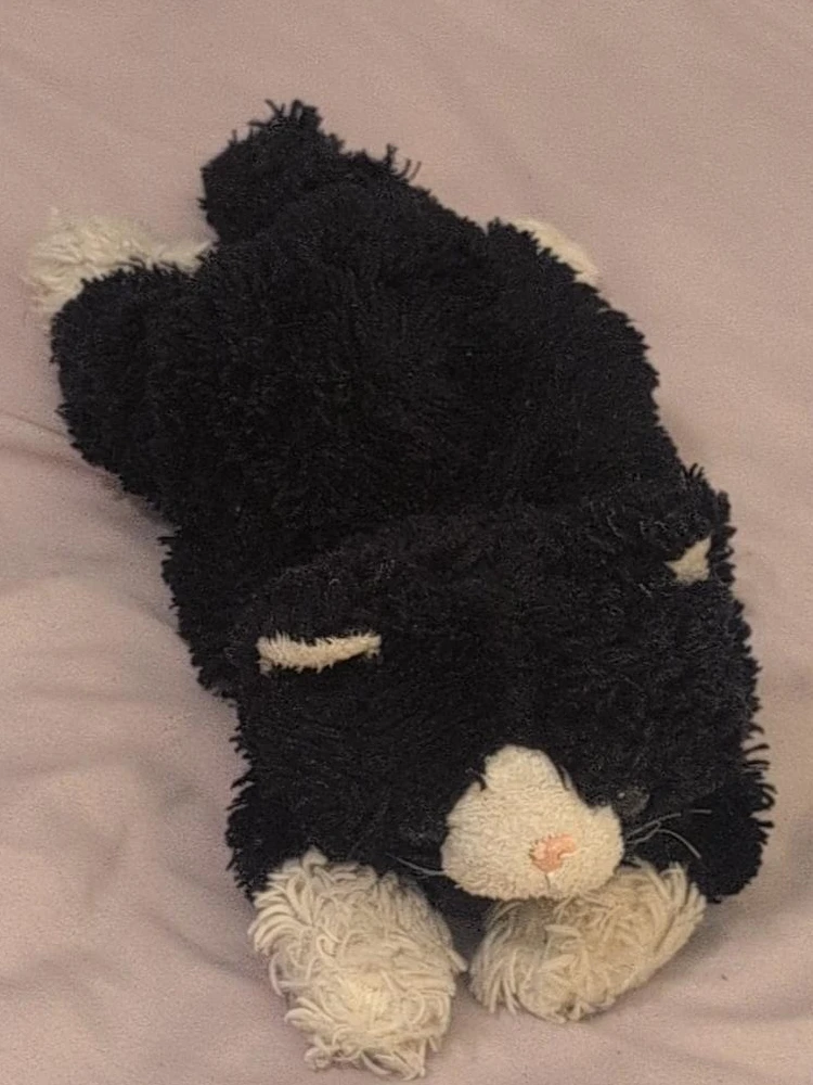 Black and White Plush Cat Toy