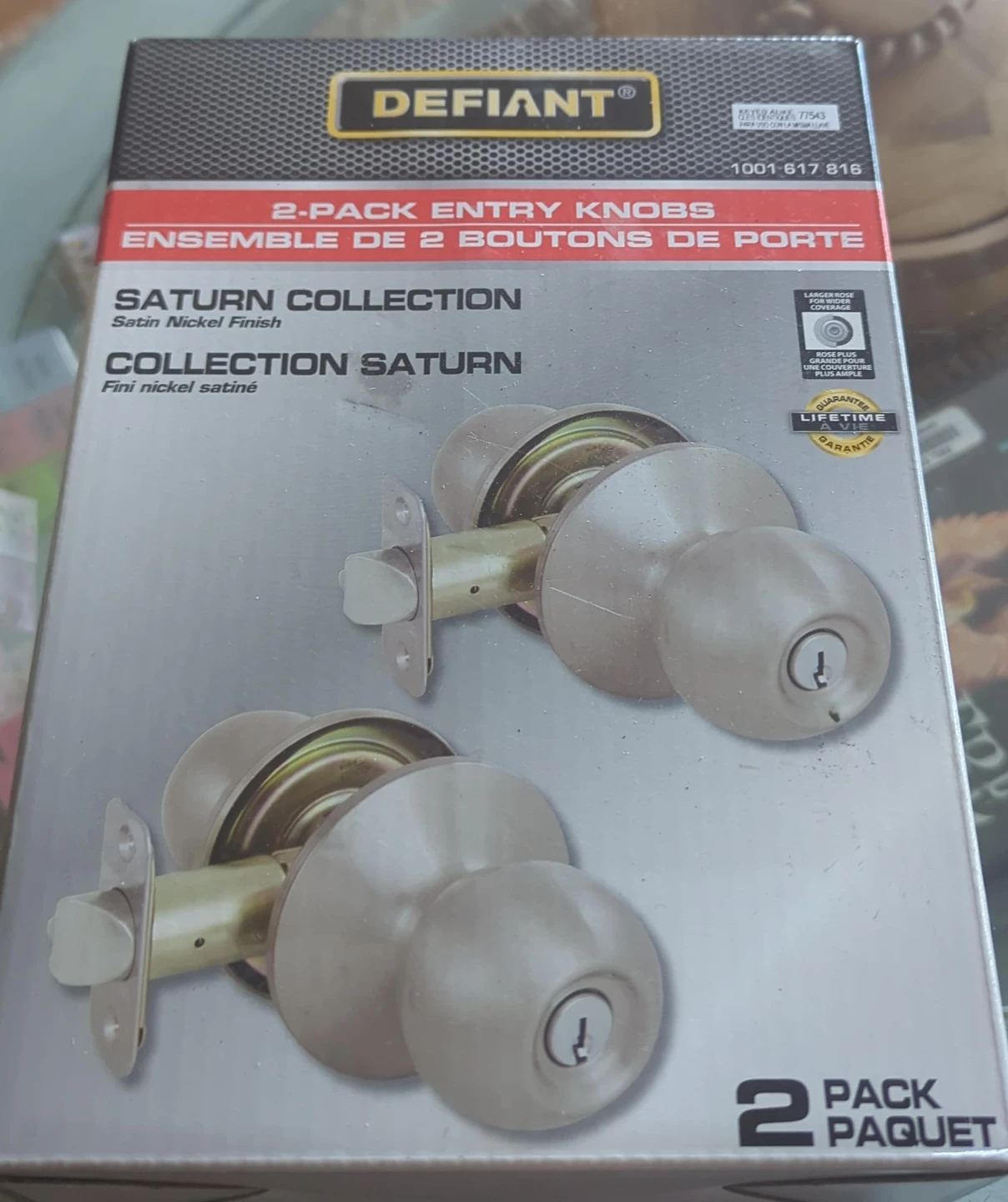 NIB -  2-Pack Entry Knobs - Satin Nickel