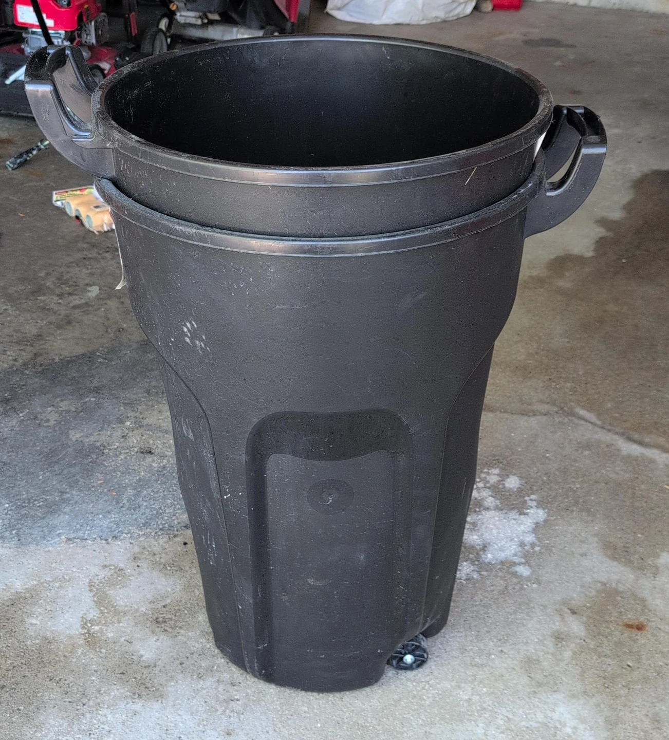 Black Rolling Garbage Bin $15 each Both $25