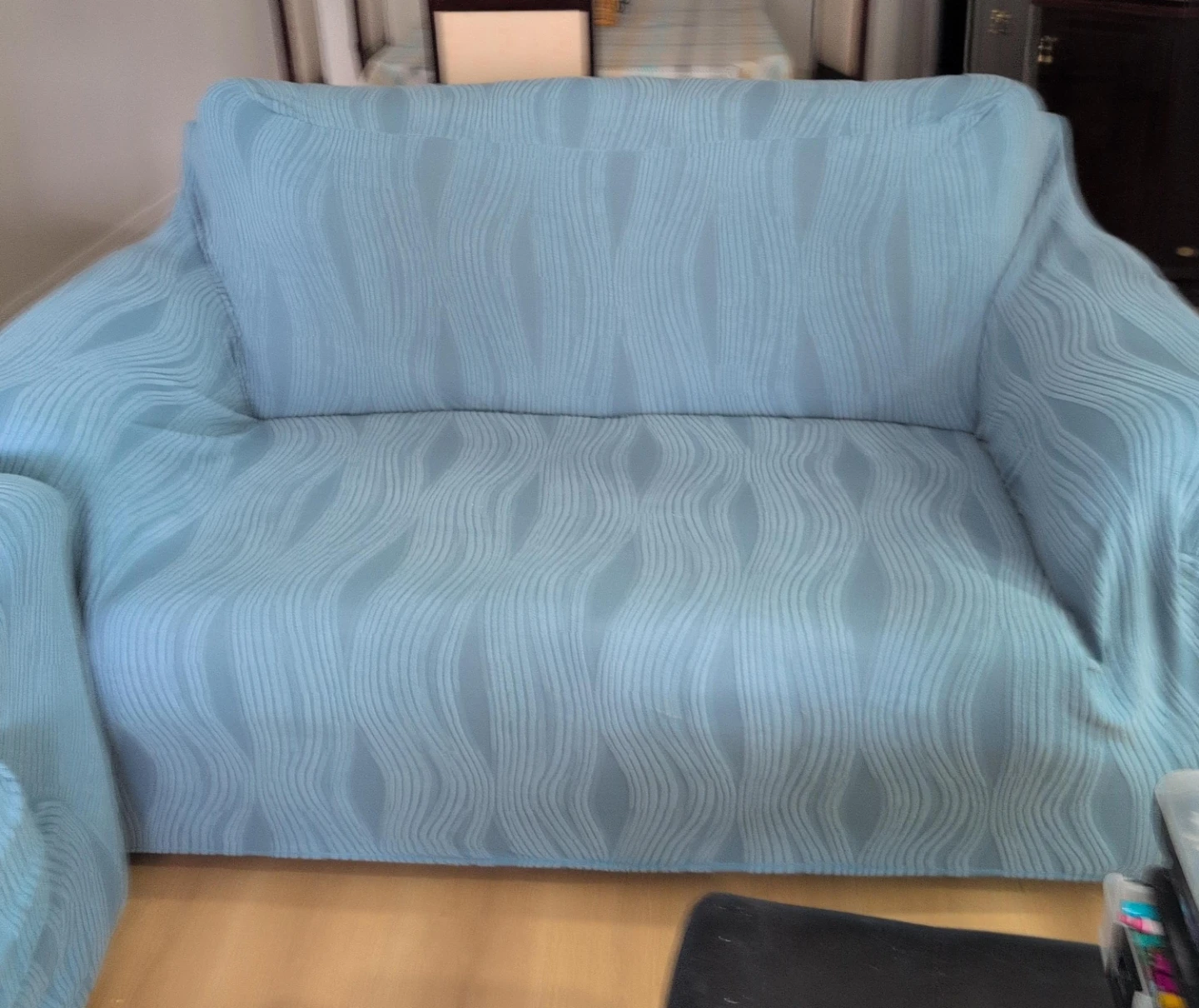 Blue Patterned Sofa Armchair Slipcover