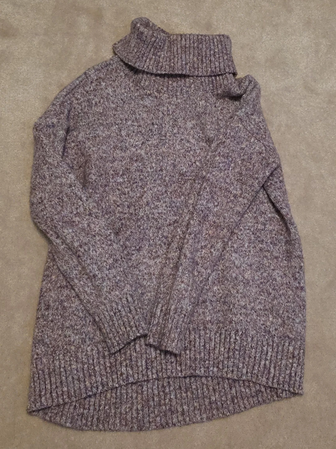 Purple Speckled Turtleneck Sweater