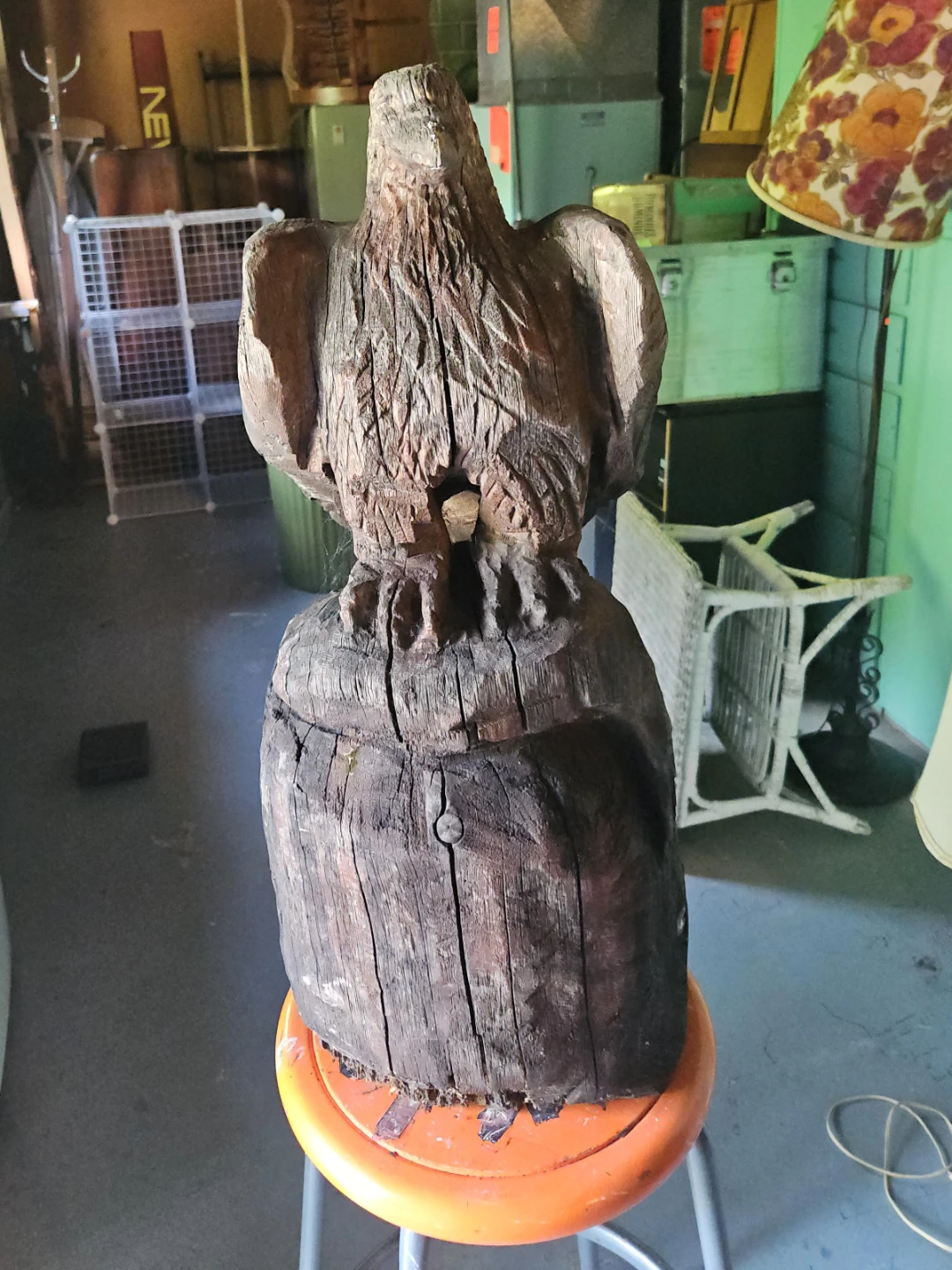 Wooden Eagle Sculpture