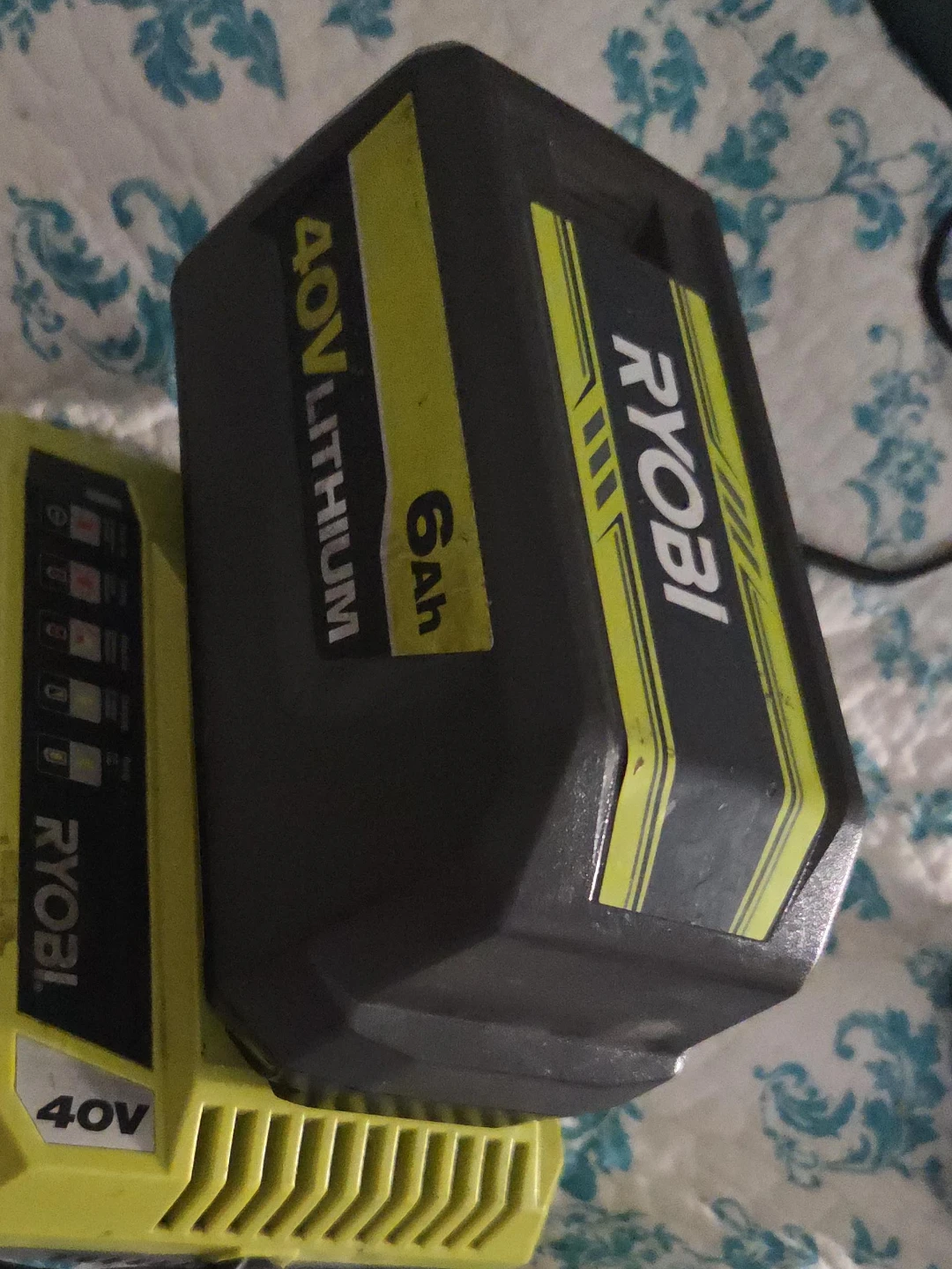 Ryobi 40V Lithium 6Ah Battery and Charger