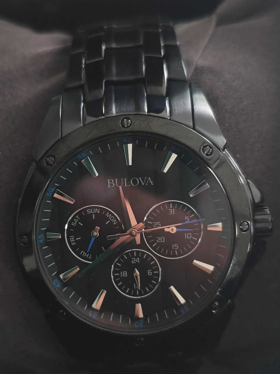 Bulova Men's Black Chronograph Watch